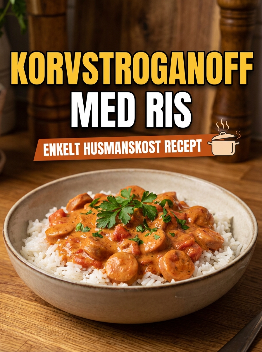 Korvstroganoff med ris: enkelt husmanskostrecept – snabbt och gott